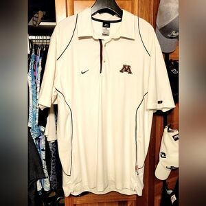 Nike Men's Cream Polo Shirt with Embroidered Logo